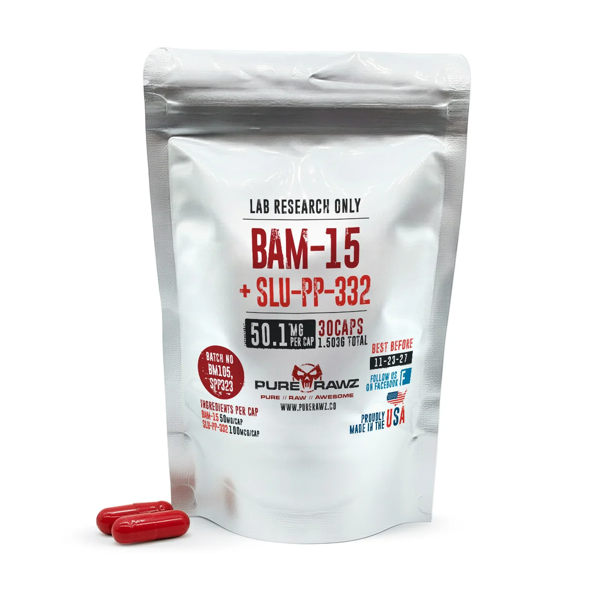 BAM-15 + SLU-PP-332 Capsules - 50.1mg per capsule/30ct/1.503g