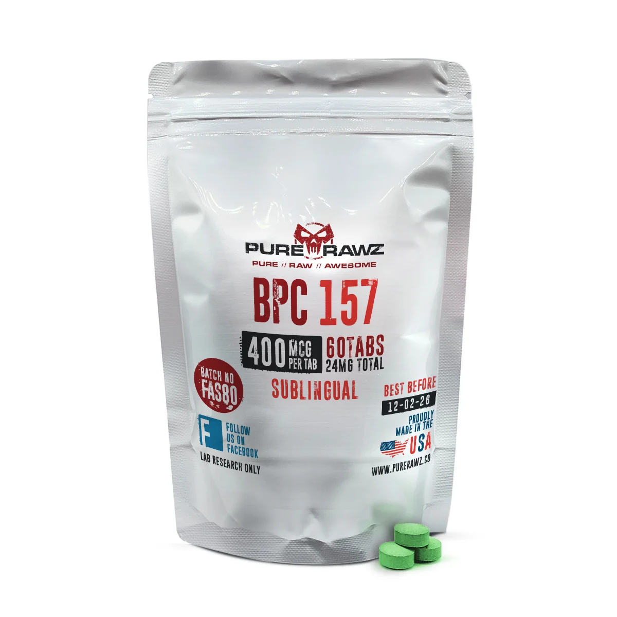 BPC-157 - Sublingual Tablets / 400mcg/60ct/24mg