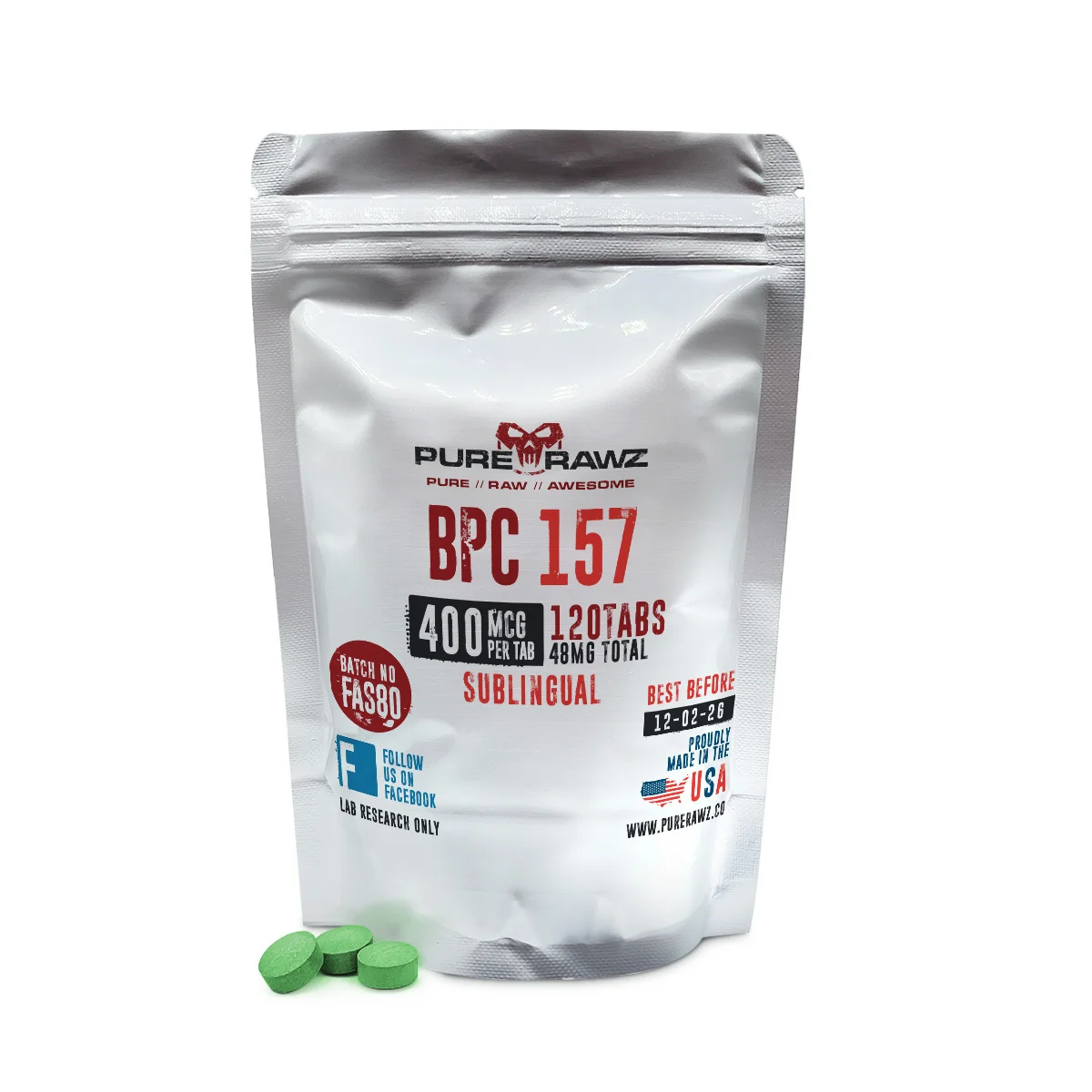BPC-157 - Sublingual Tablets / 400mcg/120ct/48mg