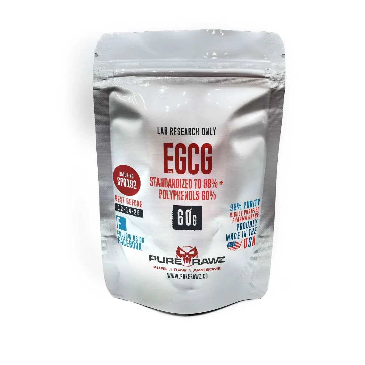 EGCG Green Tea Extract Standardized to 98% + Polyphenols 60% - 60g