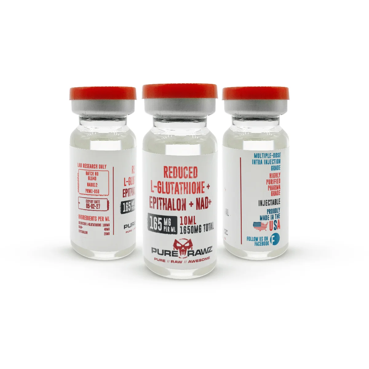 Reduced L-Glutathione + Epithalon + NAD+ Stack - Injectables / 165mg per ml/10ml/1650mg