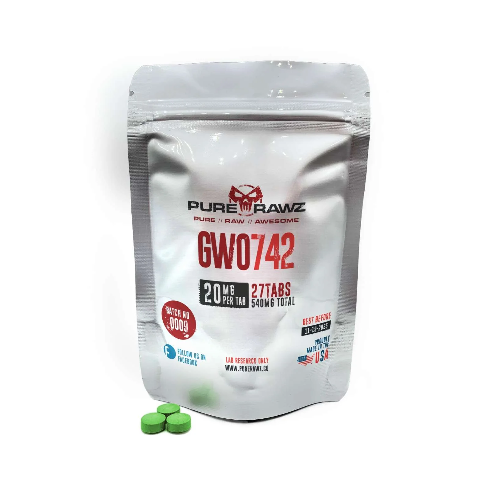 GW 0742 - Tablets / 20mg per tablet/27ct/540mg