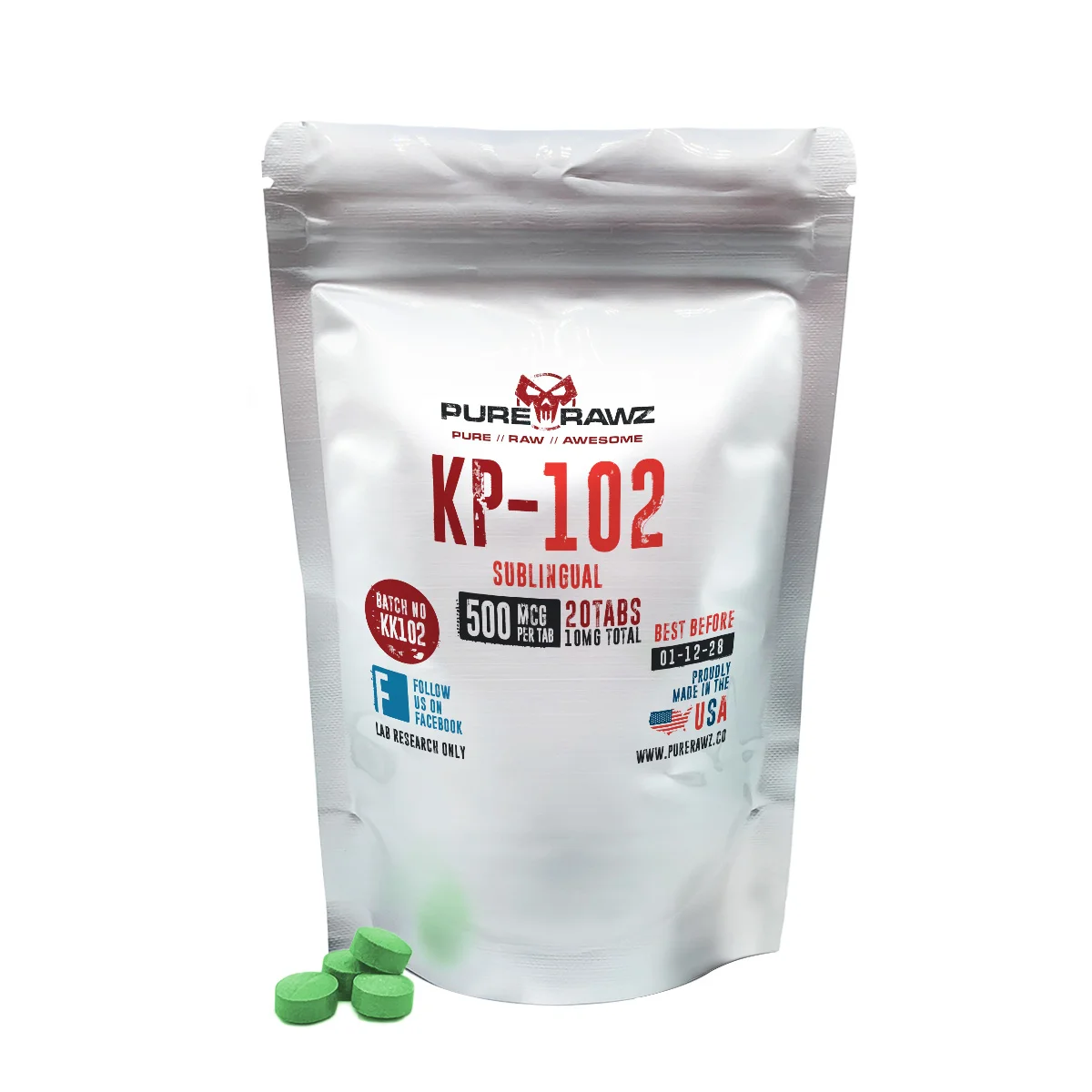KP-102 - Sublingual Tablets / 500mcg per tablet/20ct/10mg
