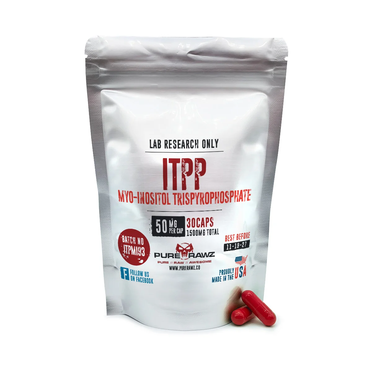 Myo-Inositol Trispyrophosphate (ITPP) - Capsules / 50mg per capsule/30ct/1500mg