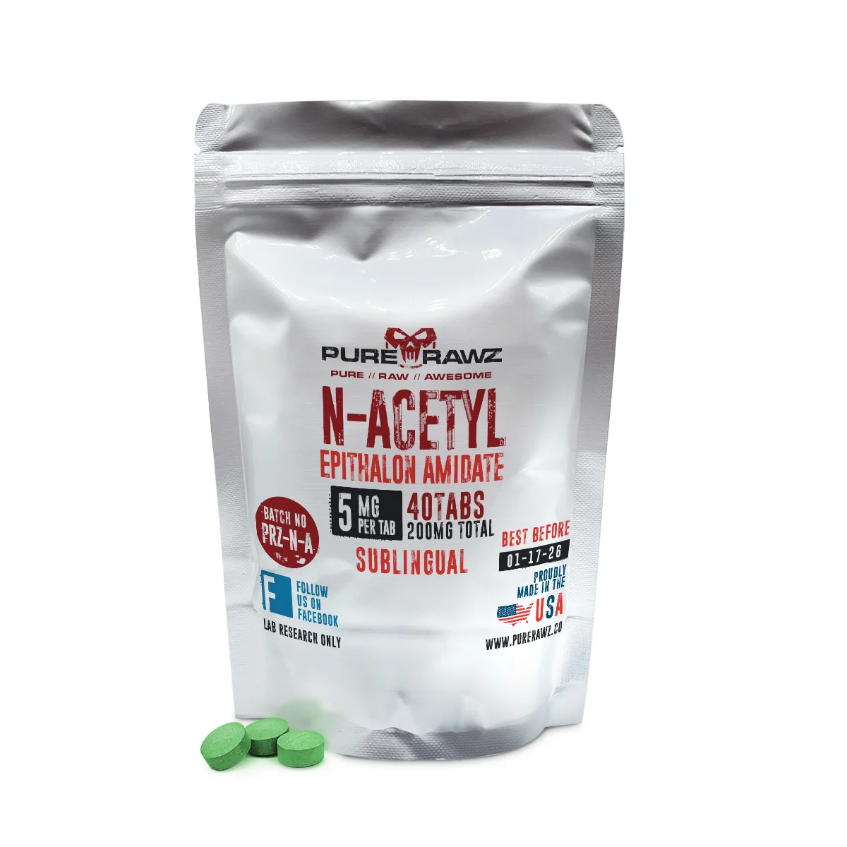 N-Acetyl Epithalon Amidate - N-Acetyl Epithalon Amidate Sublingual Tablets / 5mg per tablet/40ct/200mg
