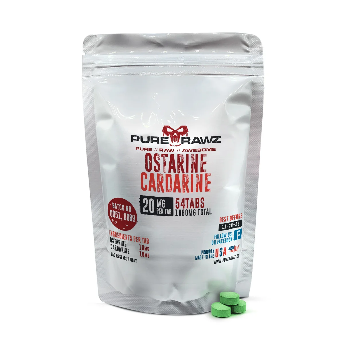 Ostarine (MK-2866) + Cardarine (GW-501516) Stack - Tablets / 20mg/54ct/1080mg