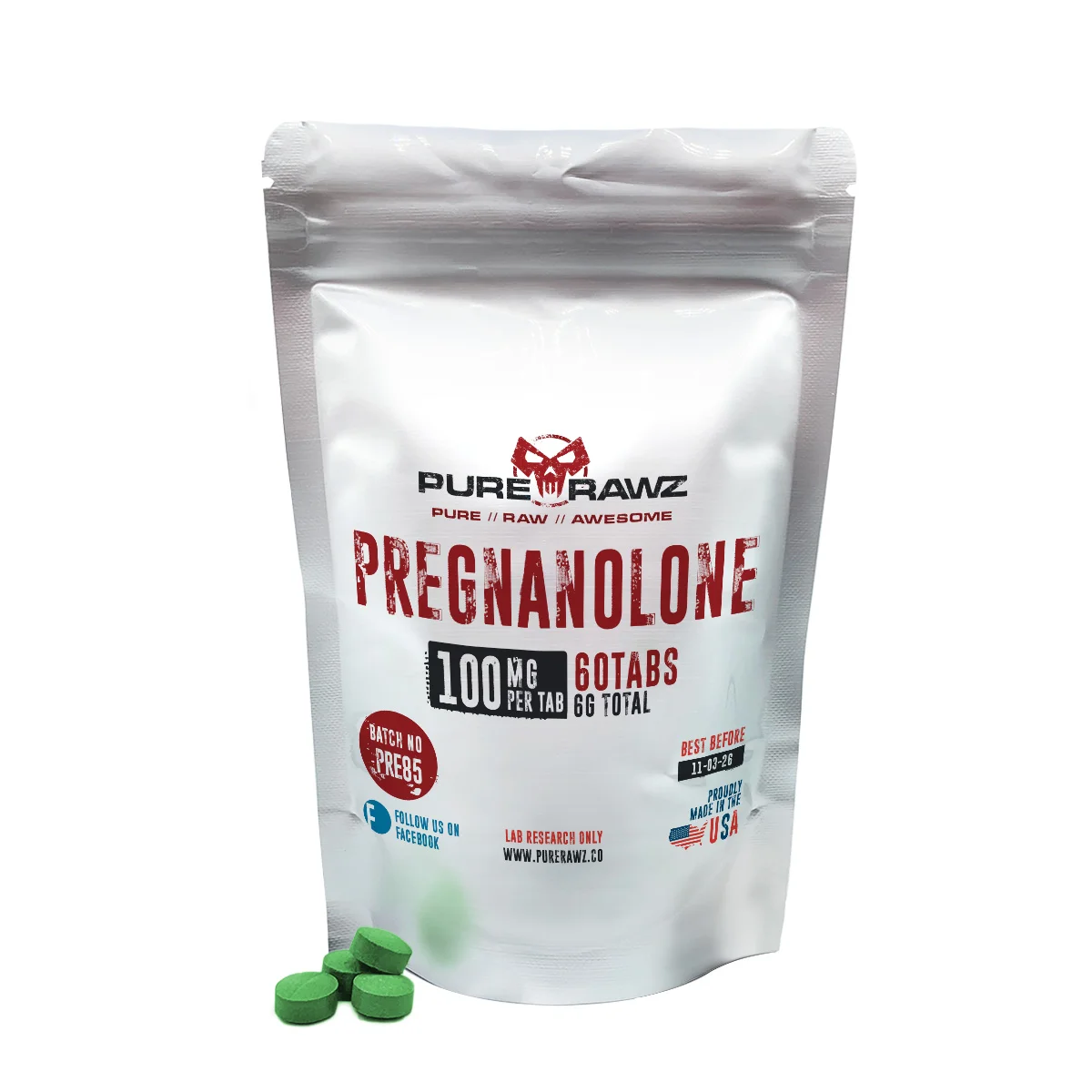 Pregnanolone - Tablets / 100mg per tablet/60ct/6000mg