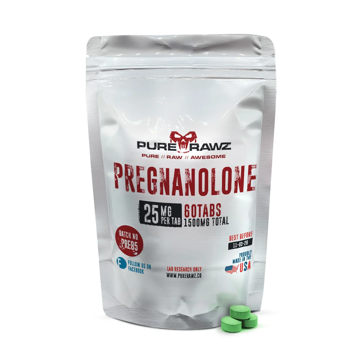 Pregnanolone - Tablets / 25mg per tablet/60ct/1500mg