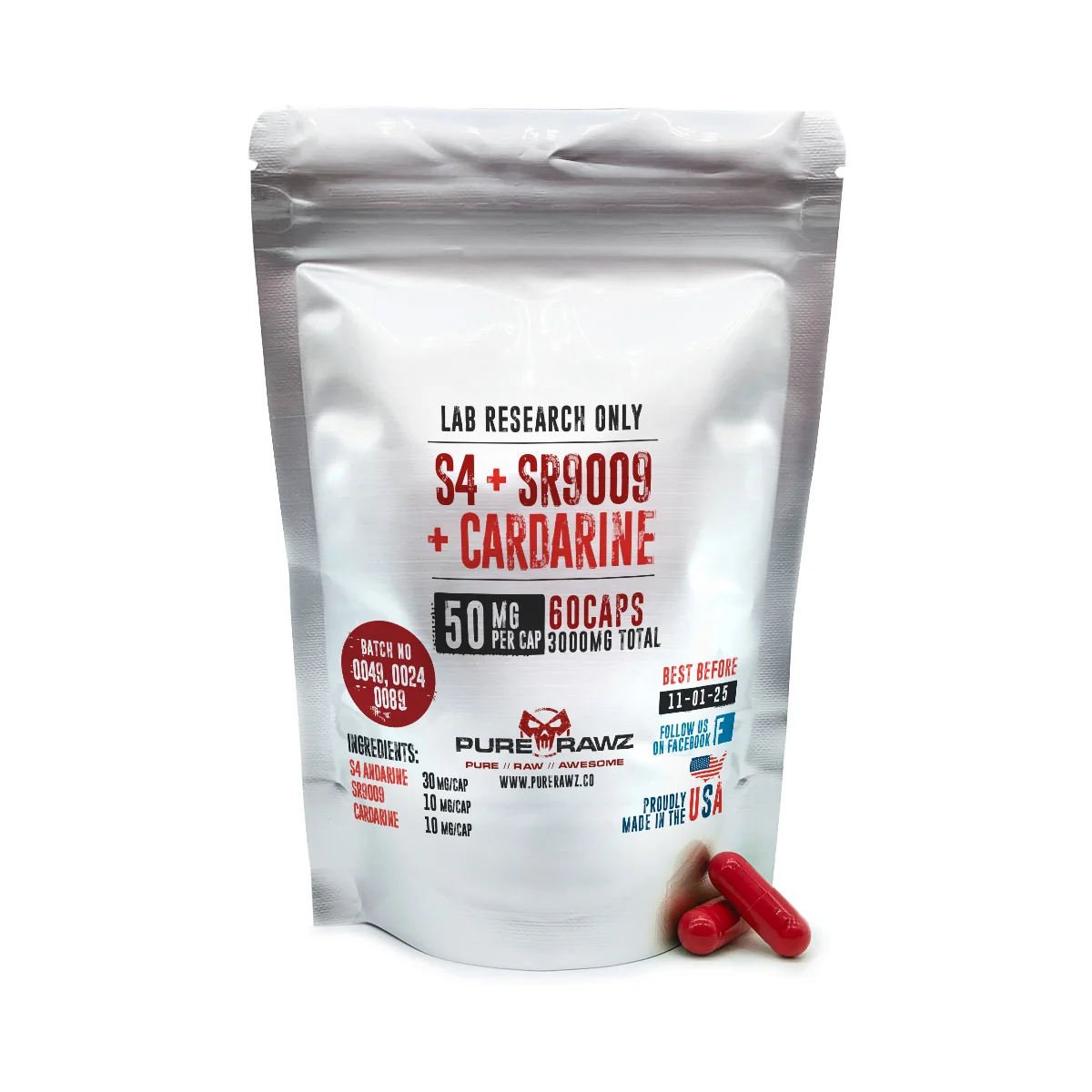 S4 Andarine + Stenabolic (SR-9009) + Cardarine (GW-501516) - Capsules / 50mg per capsule/60ct/3g
