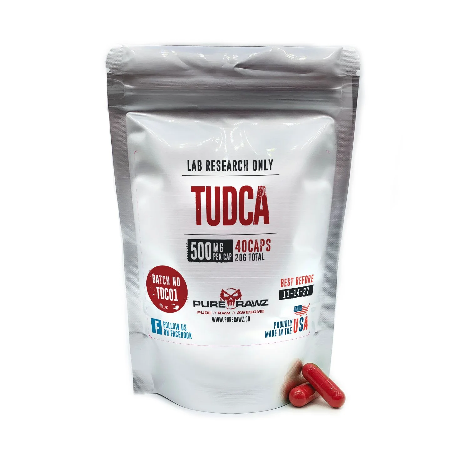 TUDCA - Capsules / 500mg per capsule/40ct/20g