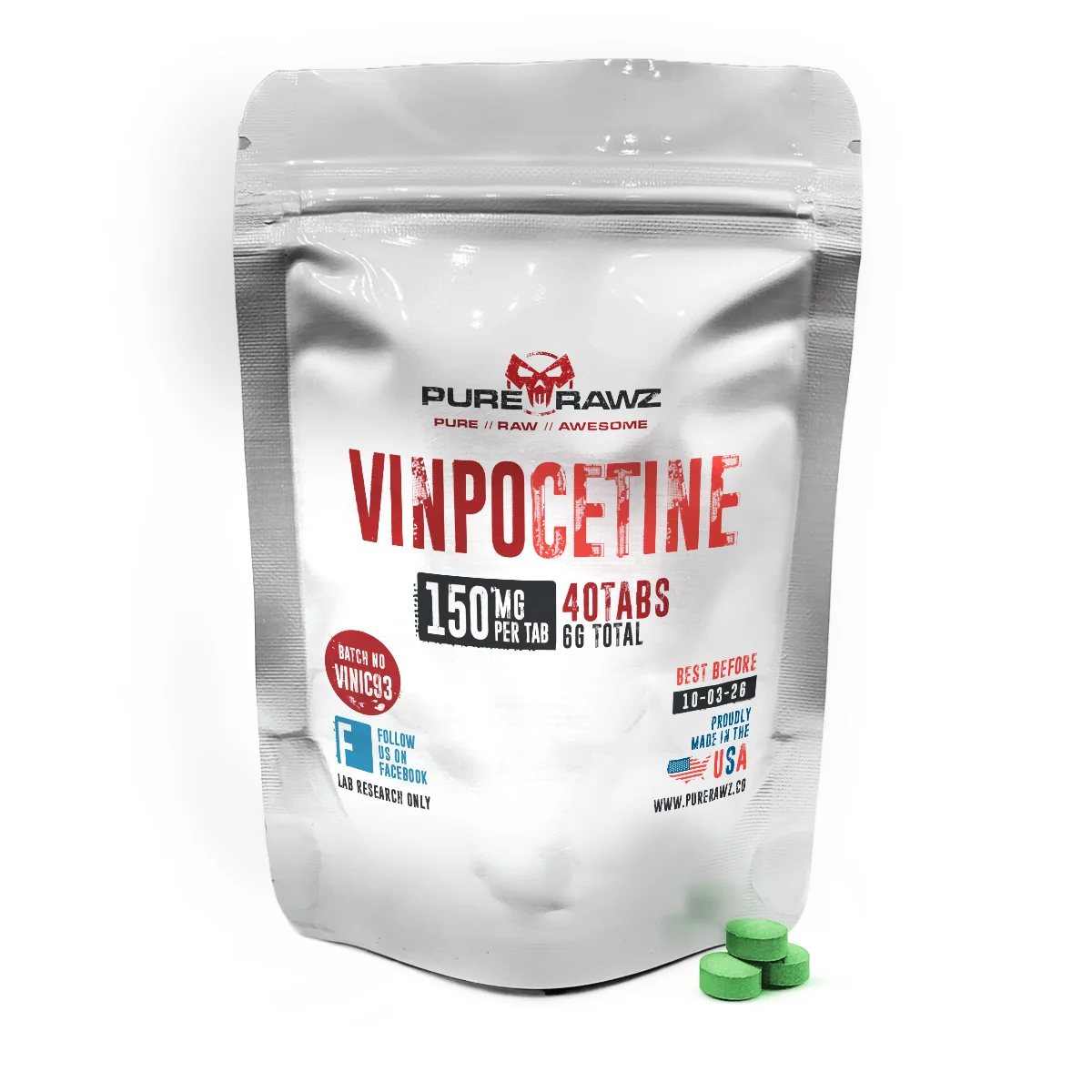 Vinpocetine - Tablets / 150mg per tablet/40ct/6g 1 Vinpocetine - Tablets / 150mg per tablet/40ct/6g