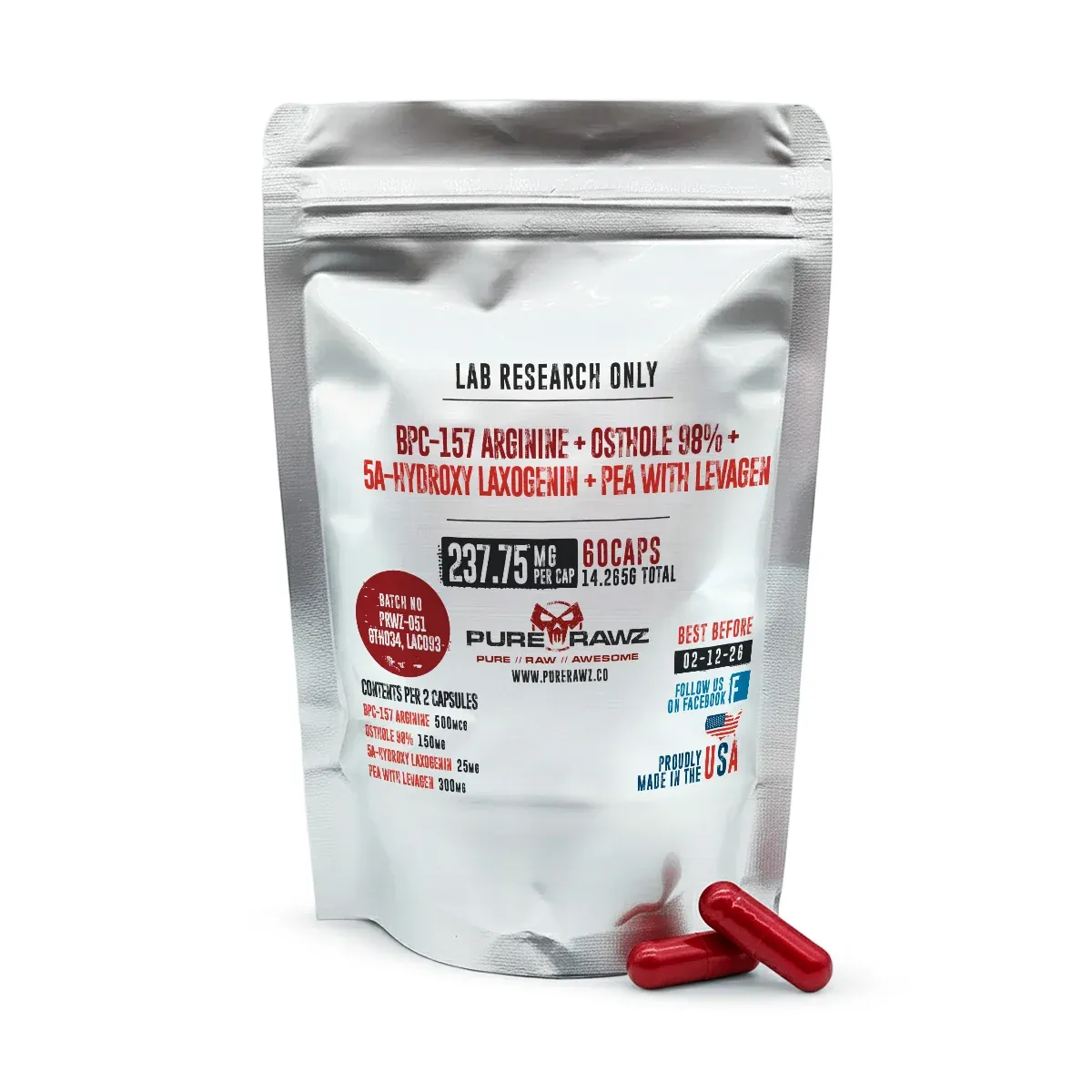 BPC-157 + Osthole + Laxogenin + PEA Capsules 1 BPC-157 + Osthole + Laxogenin + PEA Capsules
