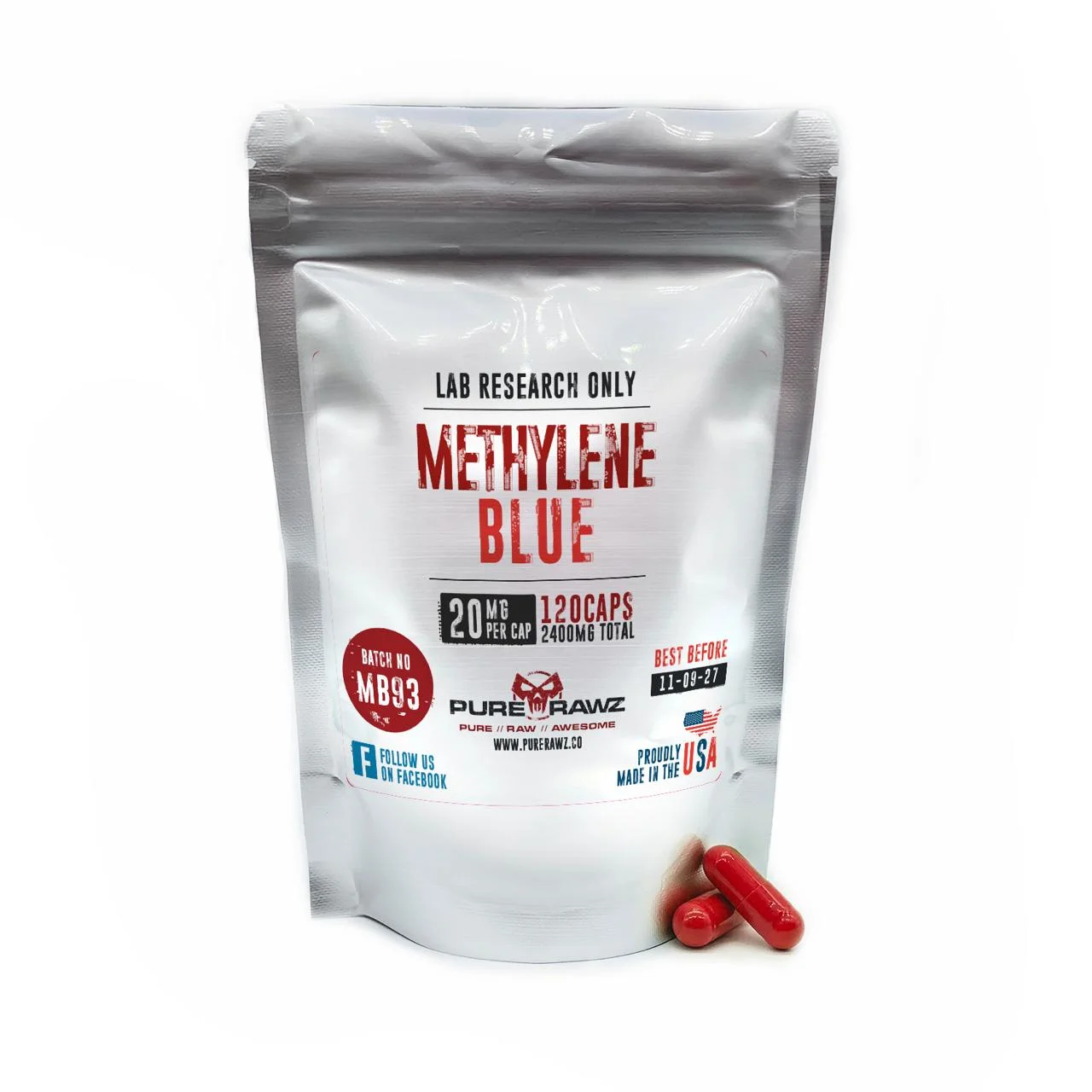 Methylene Blue - Capsules / 20mg per capsule/120ct/2400mg